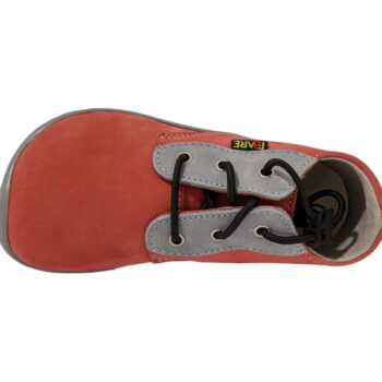 Fare Bare Leder Halbschuhe rot grau, 23-27