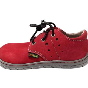 Fare Bare barefoot Halbschuhe Leder 23-27 rot