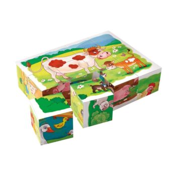 Dino Würfelpuzzle Auf dem Bauernhof, 12-teilig