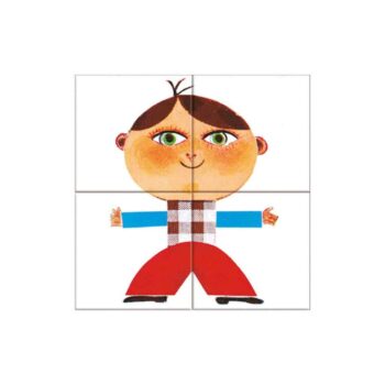 Dino Würfelpuzzle Der Hahn, 4-teilig