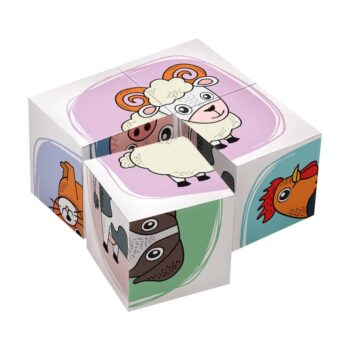 Dino Würfelpuzzle Tierkinder, 4-teilig