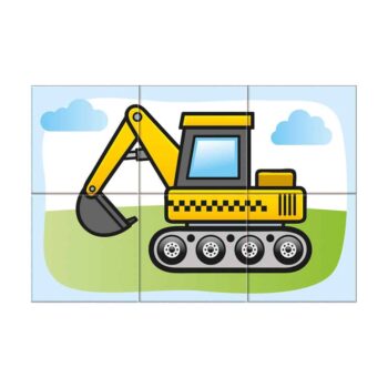 Dino Würfelpuzzle Fahrzeuge, 6-teilig