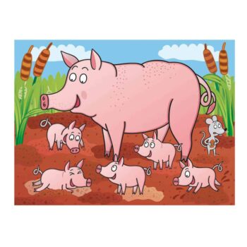 Dino Würfelpuzzle Tiere auf dem Bauernhof,12-teilig