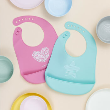 Canpol babies Silikon-Lätzchen mit Auffangschale PASTELS