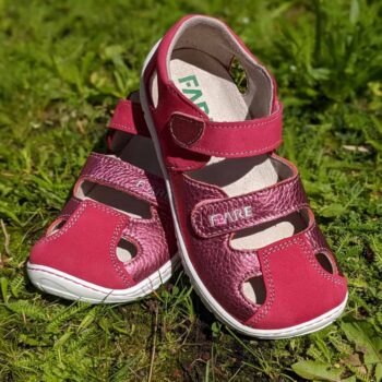Fare Bare Leder Kindersandalen rot, 28-32