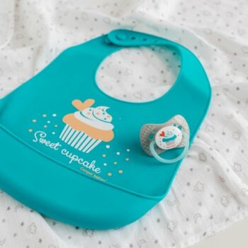 Canpol babies Silikon-Lätzchen mit Auffangschale CUPCAKE, blau