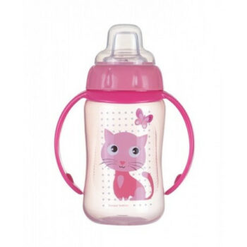 Canpol babies Trinklernflasche mit Griffen CUTE ANIMALS, 320 ml, rosa