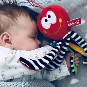Mom´s Care Greifling Octopus mit Rassel, rot
