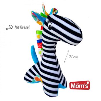 Mom´s Care Kuscheltier Zebra mit Rassel, 27 cm