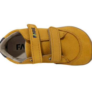 Fare Bare Leder Halbschuhe mit Klettverschluss, gelb, 23-27