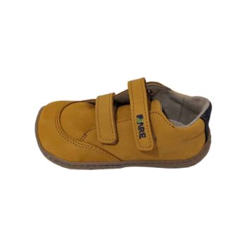 Fare Bare Leder Halbschuhe mit Klettverschluss, gelb, 23-27