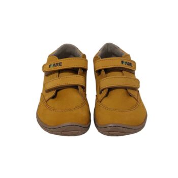 Fare Bare Leder Halbschuhe mit Klettverschluss, gelb, 23-27