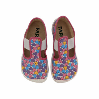 Fare Bare Kinderhausschuhe mit Gummizug, lila, Herzen