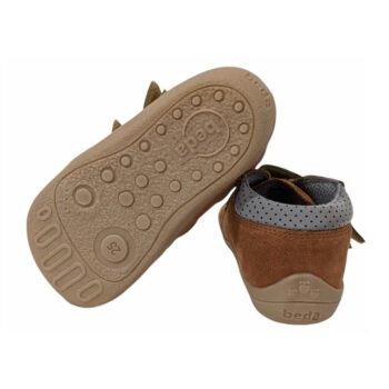 Laufsohle - Beda Leder Barfußschuhe Woody mit Klett, Membran