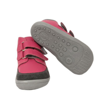 Beda Leder Barfußschuhe Jane mit Klett, rosa, Membran