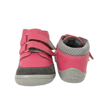 Beda Leder Barfußschuhe Jane mit Klett, rosa, Membran