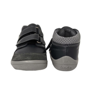 Beda Leder Barfußschuhe Luc mit Klett, schwarz, Membran, V2