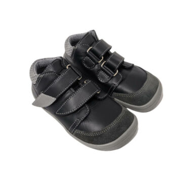 Beda Leder Barfußschuhe Luc mit Klett, schwarz, Membran, V2