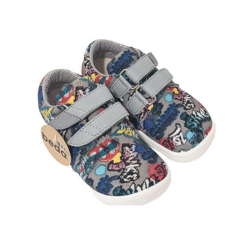 Beda Halbschuhe mit Klett, Graffiti