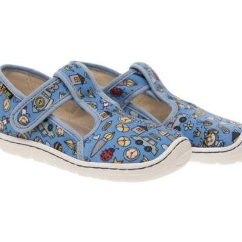 Fare Bare Kinderhausschuhe mit Klettverschluss, 5202401 und 5102401, blau, 23-32