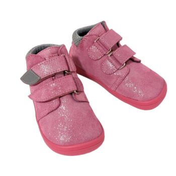 Beda Leder Barfußschuhe Janette mit Klett, rosa, Membran, V2