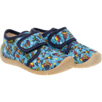 Fare Bare Kinderhausschuhe mit Klettverschluss, 5011404, blau, 19-22