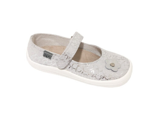 Beda Barefoot Kinder Ballerinas Silver Shine, silber