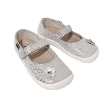Beda Barefoot Kinder Ballerinas Silver Shine, silber