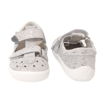 Beda Barefoot Kindersandalen Silver Shine, silber