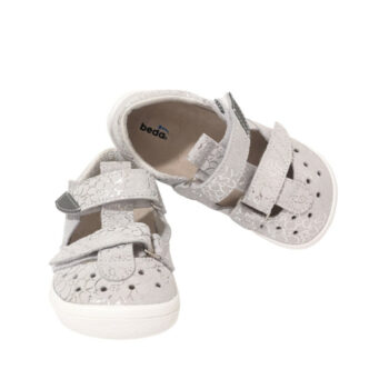Beda Barefoot Kindersandalen Silver Shine, silber