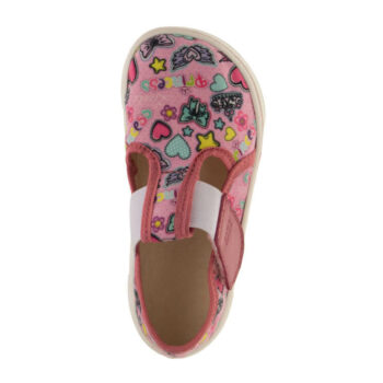 FARE WIDE Kinderhausschuhe mit Klettverschluss, 7001451, rosa, 23-30